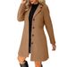 Elegant Long Wool Coat For Women - Slim Fit Notch Lapel Overcoat In Solid Colors (Grey, Black, Wine, Army Green, Khaki, Navy)_ecoleips.com