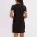 European And American Cross-border Women's Summer Elegant Black V-neck Casual Short-sleeve Letter Dress Q31 Print_ecoleips.com