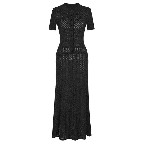 Women's Clothing Floral Pattern Hollow Out Waist Defining Polka Dot French Short-Sleeved Slim Fit Full Skirt Dress For Spring/Summer Women's Dress_ecoleips.com