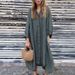 Women's Clothing Cotton And Linen Fashion Casual Long Sleeved Shirt Long Dress_ecoleips.com