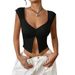 Voya Women's Sexy Spicy Girl Design, Chest Pleats, Hem Slit For Slimming, Short T-shirt_ecoleips.com