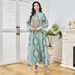 Women’s Clothing New Collar Flower Sequined Skirt Light Luxury Celebrity Party Dress Long Skirt Muslim_ecoleips.com