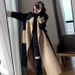 Women's Long Wool Blend Coat - Slim Fit Double-Sided Herringbone Trench Coat, Audrey Hepburn Style Winter Overcoat In Black (M-3XL)_ecoleips.com
