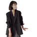 ng2510292 2025 High-end Gray Blazer Women, Korean Style, Double-breasted Design, Unique And Casual For Petite Individuals_ecoleips.com