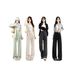 Aria Basics Black Wide-leg For Women, 2025 New Model, Slim Fit, Drapey, Petite-friendly, Loose, Casual Style, Straight-leg Long_ecoleips.com