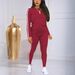 Aria Basics Aria Basics European American Cross-border Independent Website Casual Sports Suit, Women's Round-neck Long-sleeve Striped Top And_ecoleips.com