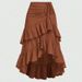 Summer High-Waisted Patchwork Skirt for Women Slimming Ruffled Hem European American Style Sweet Fresh Design_ecoleips.com
