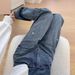 Sparkling Galaxy Blue Flared Jeans For Women - Glitter Narrow Wide Leg Trousers With High Waist & Rhinestone Details_ecoleips.com
