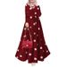 Women's Polka Dot Print Long Dress Robe Islamic Muslim Clothing_ecoleips.com