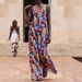 Spring New Women's Casual Loose Irregular Geometric Suspender Long Dress_ecoleips.com