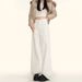 High-end Drapey White Wide-leg Jeans For Women, Fleece-lined, New Autumn And Winter Style, High-waisted, Loose, Casual,_ecoleips.com