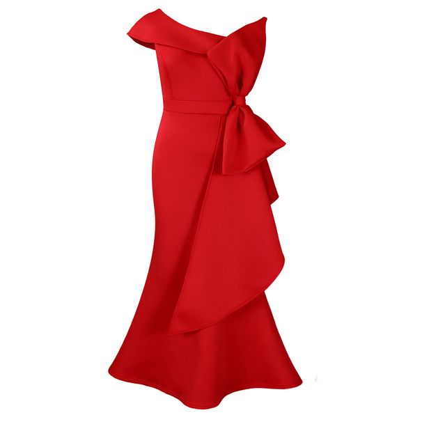 Women's Clothing Fashion Tube Top Oblique Collar Sexy Slim Evening Dress_ecoleips.com