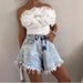 High-waisted Fringed Women's Stylish Design Casual Loose Fashion Frayed Slim-fit Flared Denim Shorts_ecoleips.com
