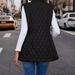 Men's/Women's Cotton Padded Vest Jacket – Lightweight Warm Fleece Lined, Stand Collar, Mid-Length, Casual Retro Style (Black, S/M/L/XL)_ecoleips.com