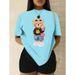 Women's Clothing Cotton T-Shirt With Cartoon Bear Pattern Short Sleeve Women's Top_ecoleips.com