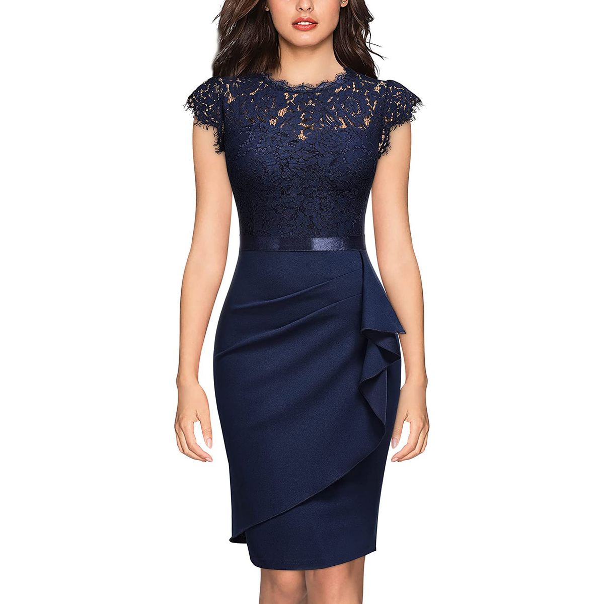 Women's Clothing Bridesmaid Dress One Step Skirt Small Dress Lace Hip Dress_ecoleips.com