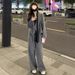 girl Girl Fashion Design Ribbon Woolen Blazer Women's Casual Trousers Autumn Winter New Two-Piece Set Korean Style_ecoleips.com