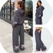 Streetwear Oversized Fleece Hoodie & Jogger Set – No Drawstrings, Thickened Winter Lounge Wear For Women (Dark Grey, S-XXXL)_ecoleips.com