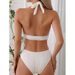 Women's Clothing Solid Color Halter Neck Bikini Set - Elegant & Sexy Beachwear Sexy Beach Swimsuit For Summer Vacation_ecoleips.com