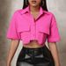 Women's Clothing Design Niche Lapel Loose Solid Color Cardigan Top Autumn And Winter New Temperament Double Pocket Short Shirt_ecoleips.com