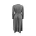 Plus Size Women's Dress Long Sleeve Wrap Waist Flared Hem Knit Maxi Dress For Fall Winter – Solid Color Elegant Casual Wear (0XL-5XL, Grey)_ecoleips.com