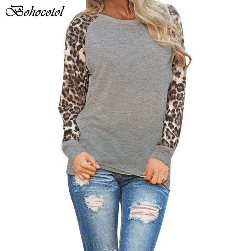 Aria Basics Aria Basics AliExprs European American New Plus-size Women's Loose-fitting T-shirt With Leopard Print And Stretchy Long_ecoleips.com