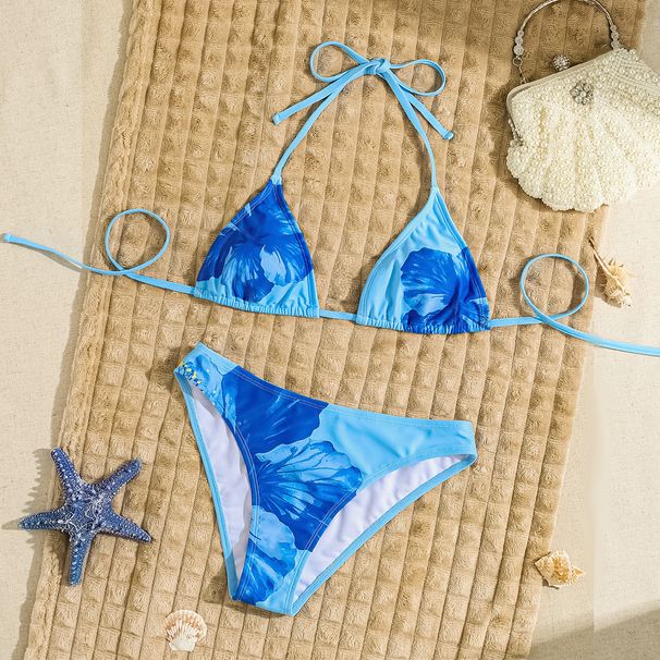 Women's Clothing Lace Up Leopard Print Sexy Bikini Split Swimsuit_ecoleips.com