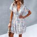 Cross-border European And American High-end Minimalist Deep V Floral Dress Women's Clothing 2025 Spring/summer_ecoleips.com