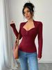 Women's Slim-Fit Long Sleeve Turtleneck Top - Sexy Bodycon Blouse For Fall & Winter, Stretchy Office & Casual Wear_ecoleips.com