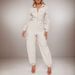 Women's Fashion Jumpsuit Workwear Style With Flap Pockets Elastic Waist Zipper New Style_ecoleips.com