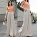 Suitable For All Seasons Women's Wide-Leg Summer 2025 New Style Draped Casual Flared Slimming High-Waist Fashionable Long Pants Skirt_ecoleips.com