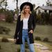 New women's clothing women's brushed pit strip solid color long-sleeved women's cardigan jacket_ecoleips.com