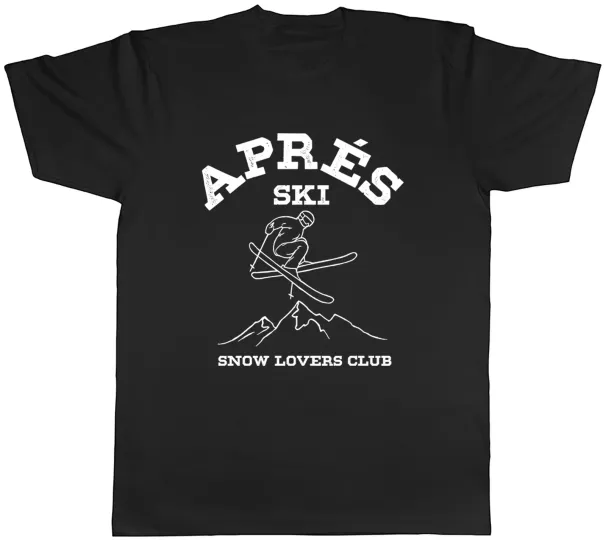 Women's T-Shirts Apres Ski Mens T-Shirt Snow Lovers Club Skiing Tee Gift_ecoleips.com