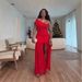 Women's Clothing Spring New Solid Color Sleeveless Oblique Collar Pleated Slim Fit Slit Long Dress_ecoleips.com