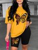 Summer Women's Casual And Fashionable Butterfly Print Loose T-shirt+shorts Two-piece Sportswear Suitable For Daily Wear-33_ecoleips.com