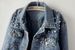 Women's Slim Fit Studded Denim Jacket Dark Blue Pearl Detail Vintage Style Loose Top For Spring/Autumn_ecoleips.com