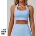 Women's Backless Halter Neck Sports Bra Quick Drying Fitness Push Up Yoga Vest Breathable Lightweight Running Bra 6116_ecoleips.com