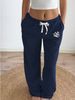 Women's Contrast Ribbed Sports Pants - Mid-Waist Drawstring Casual Wear-8_ecoleips.com