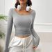 Voya Women's Round Neck T-shirt For Spring And Summer Fashion, Versatile Short Style, Fashionable Temperament, Solid Color Top_ecoleips.com