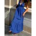 Spring/Summer V-Neckline Backless Strapless Dress With Stylish A-Line Silhouette, Long Dress For Women_ecoleips.com