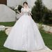 High End French Style Bridal Dress New Long Train Luxury Texture Wedding Gown For Pregnant Women And Petite Women_ecoleips.com