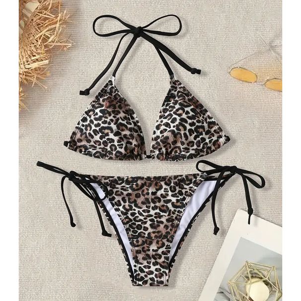 New Leopard Print Fashion Two-piece Bikini, European And American Sexy Backless Strap Women's Swimsuit With A High-end_ecoleips.com