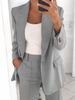 Women's Fashion Lapel Cardigan Temperament Suit Jacket Pants Suit_ecoleips.com