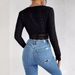 Women's Clothing Lace Pleated Square Collar Bottoming Long Sleeved T Shirt Female_ecoleips.com