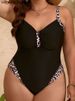 2026 Leopard Patchwork Plus Size Swimwear Women Push UP Lady Large One Piece Swimsuit Brazilian Chubby Beach Curvy Bathing Suit_ecoleips.com