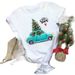 European And American Cross-border Foreign Trade Women's Clothing Christmas Merry Round Neck Printed Ladies Short Sleeve_ecoleips.com