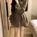 Elegant-Style Brown Belted Trench Coat For Women - Mid-Length Casual Blazer With Notched Lapel_ecoleips.com