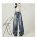 Blue Street Loose Wide Leg Jeans For Women 2025 New Style American Design High Waist Drop Bending Knife Pants_ecoleips.com