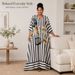 African Women's plus Size Long Dress V Neck Striped Slimming Loose Style Vacation Clothing New 2026 in Stock_ecoleips.com