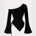 Elegant Asymmetrical Hem Flared Sleeve T-Shirt Style Inspired Women's Top_ecoleips.com